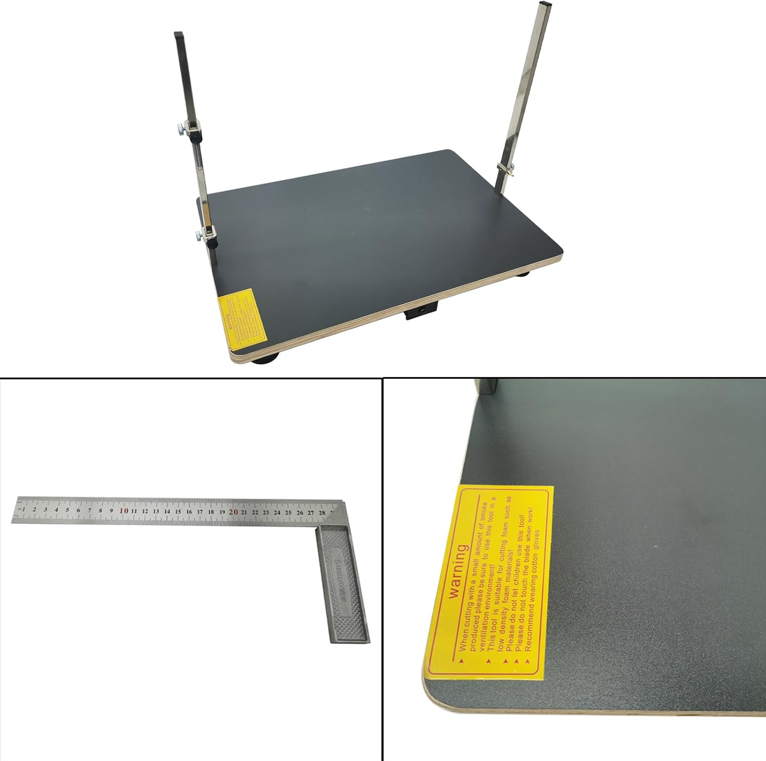 Transverse Foam Cutting Machine Hot Wire Foam Cutter with 15x22.8inch/38 * 58cm Black Table for Foams Sponge Pearl Cotton KT Board 110V 72W