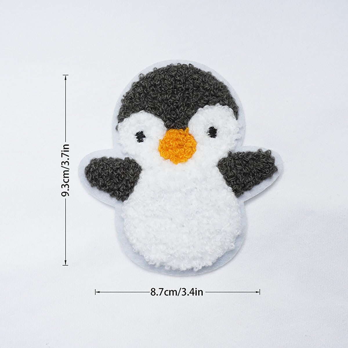 2PCS Cartoon Animal Bear Head Penguin Towel Embroidered Patch Clothing Bag Hat Case Cover Sewing Costume Accessory image 2