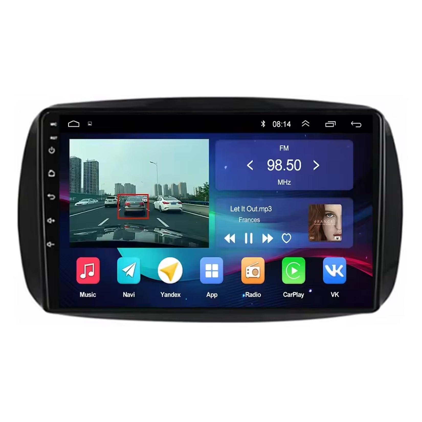 Ekran Carplay dla Mercedes Benz Smart Fortwo 453 2014-2020 Z Kamerą Cofania, Sterowaniem Głosowym I Radiem Fm; Obsługa Siri/Aux/Airplay, 8 Rdzeń 4G+64G