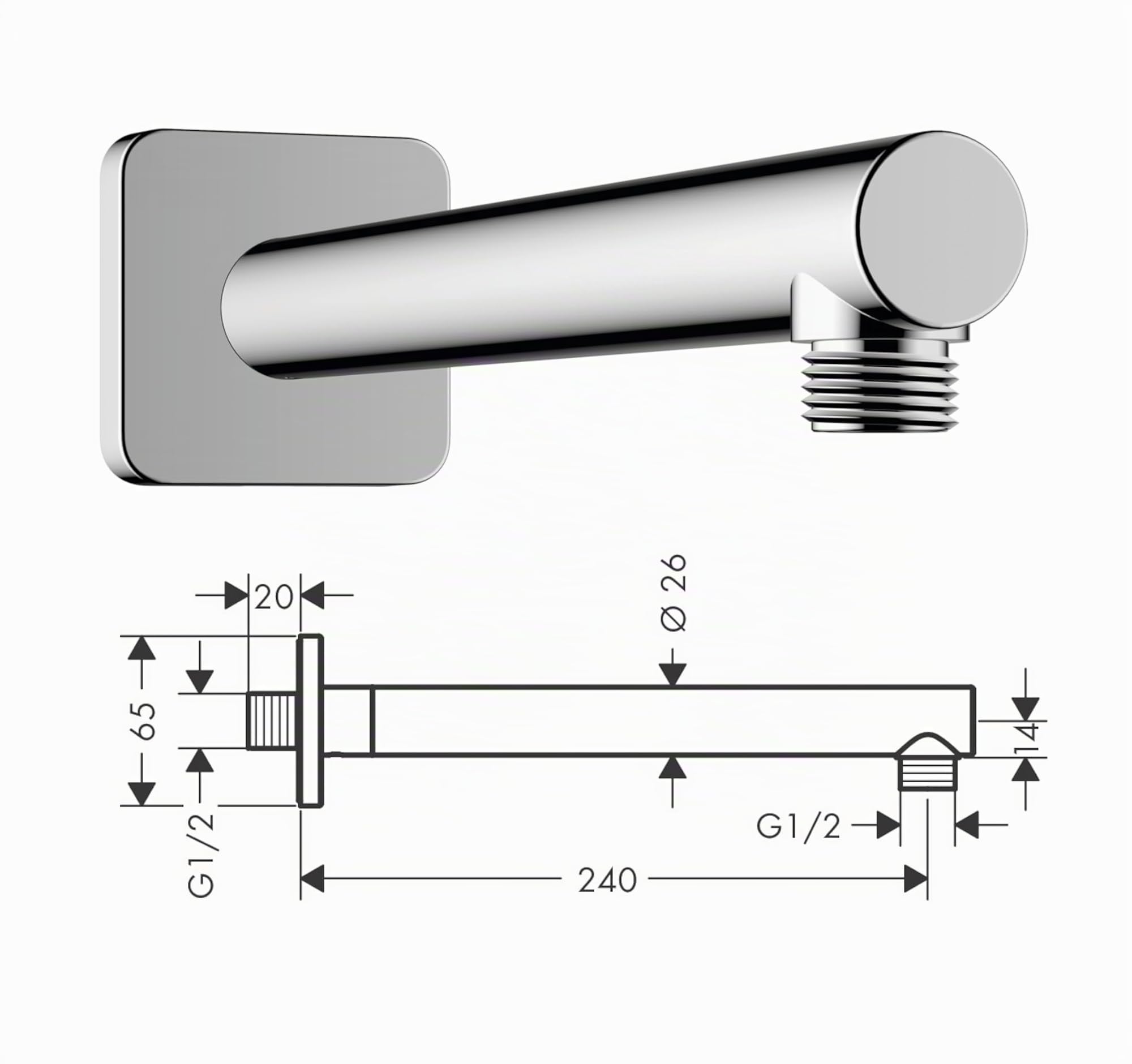 Hansgrohe Duschsystem Unterputz mit Duscharmatur Hansgrohe poliert HGK01ob