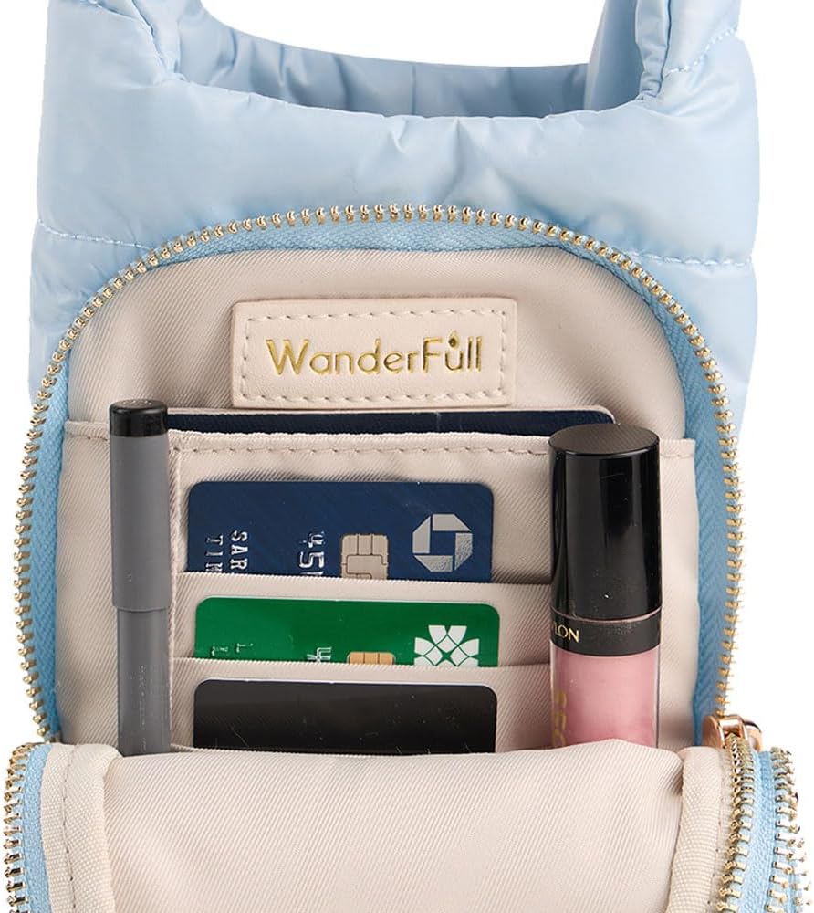 WanderFull Original HydroBag Fits Up to 32 oz Water Bottle Holder with Strap – Hands-Free Crossbody Water Bottle Carrier Bag with Phone Pocket