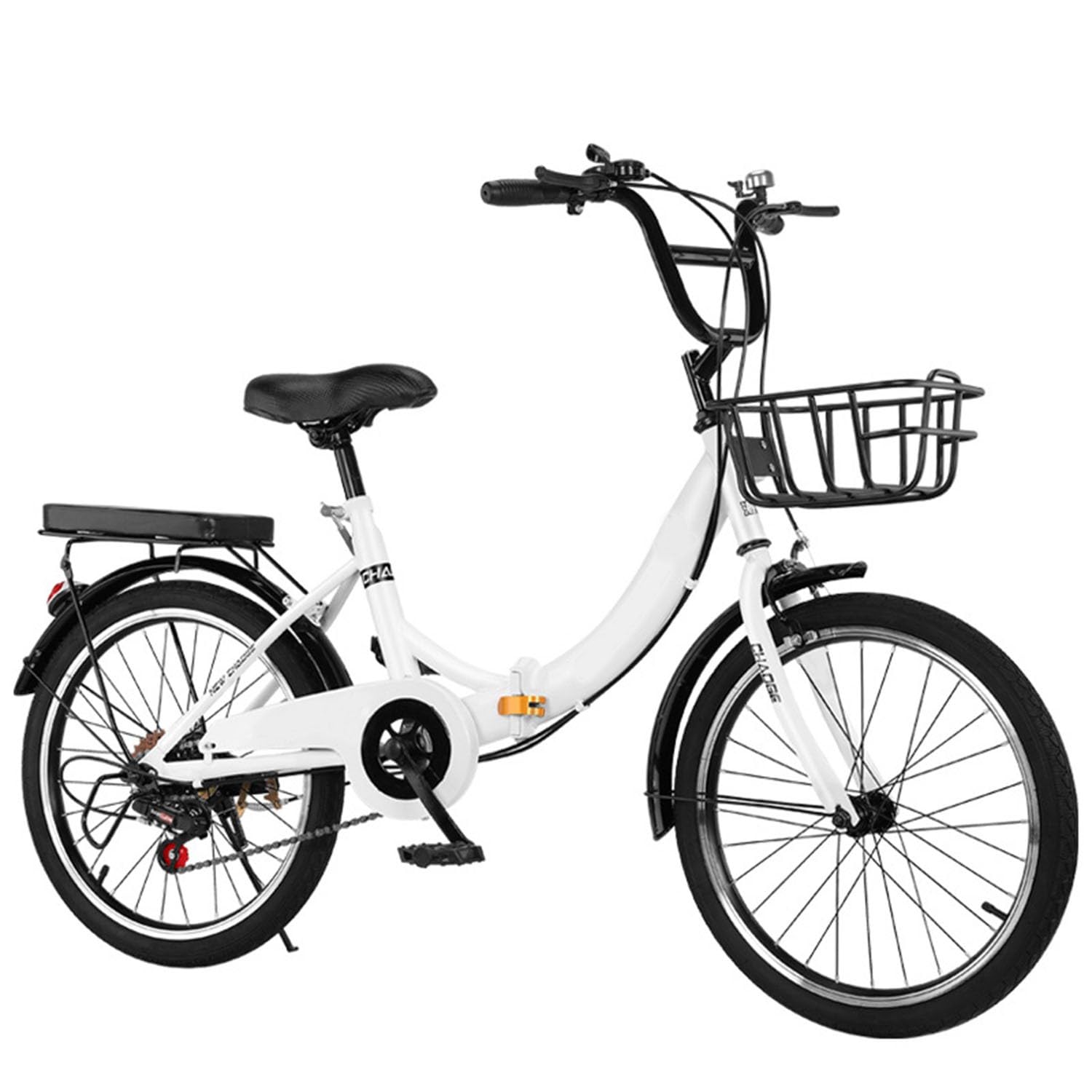 Bicicletta pieghevole Bicicletta pieghevole a 6 velocità per adulti Bicicletta per pendolarismo, biciclette da città in acciaio ad alto tenore di carbonio per adulti Uomini Donne B,20in