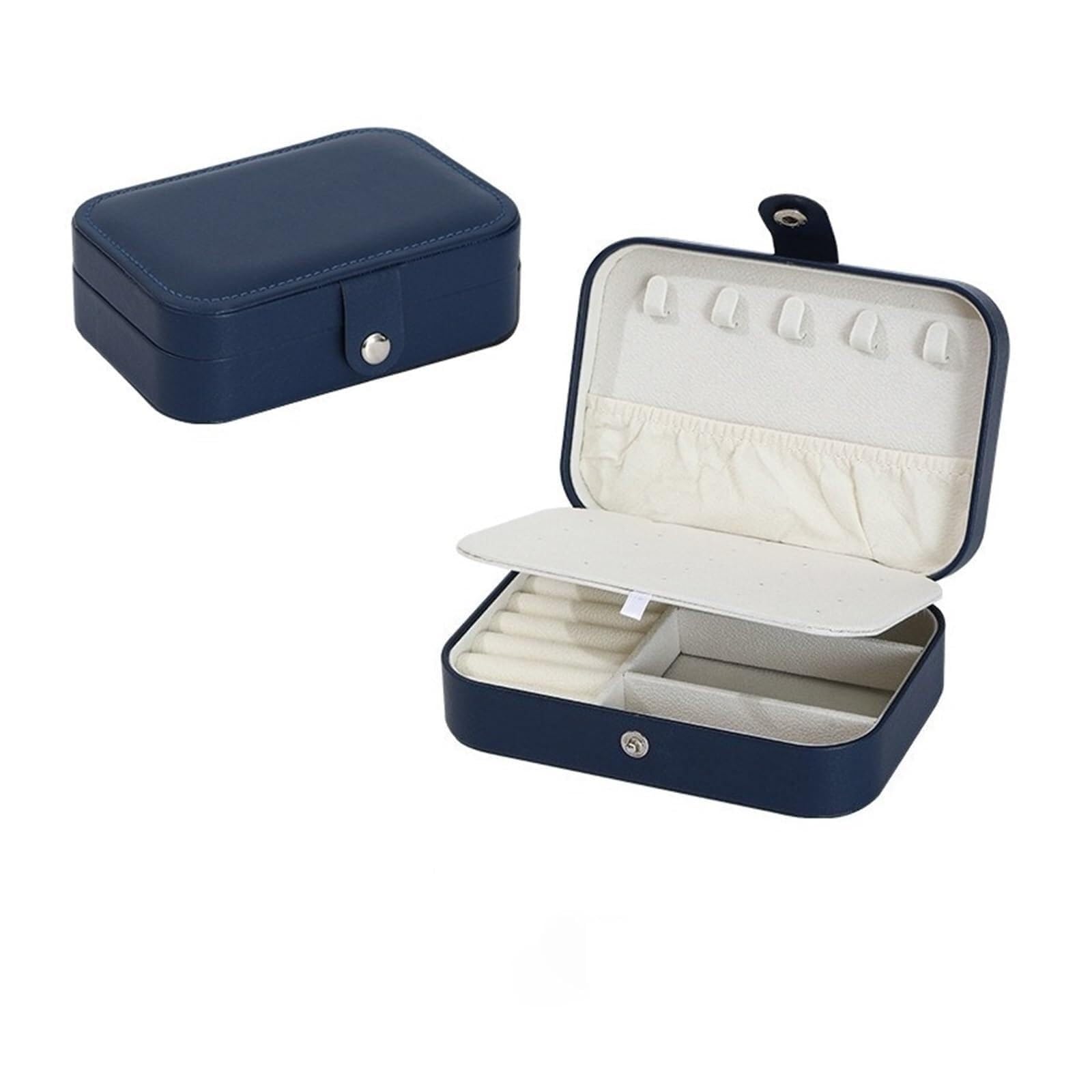 ZHAOQIN Jewellery Box Medium Jewelry Storage Box Simple Double-layer Exquisite Necklace Ring Packaging(Deep Blue)