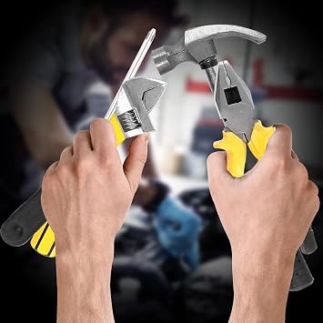 11PCS Household Hand Tools Kit DIY Hand Tool Toolbox Set with Storage Case Including Daily Repair Small Tool for Home Use