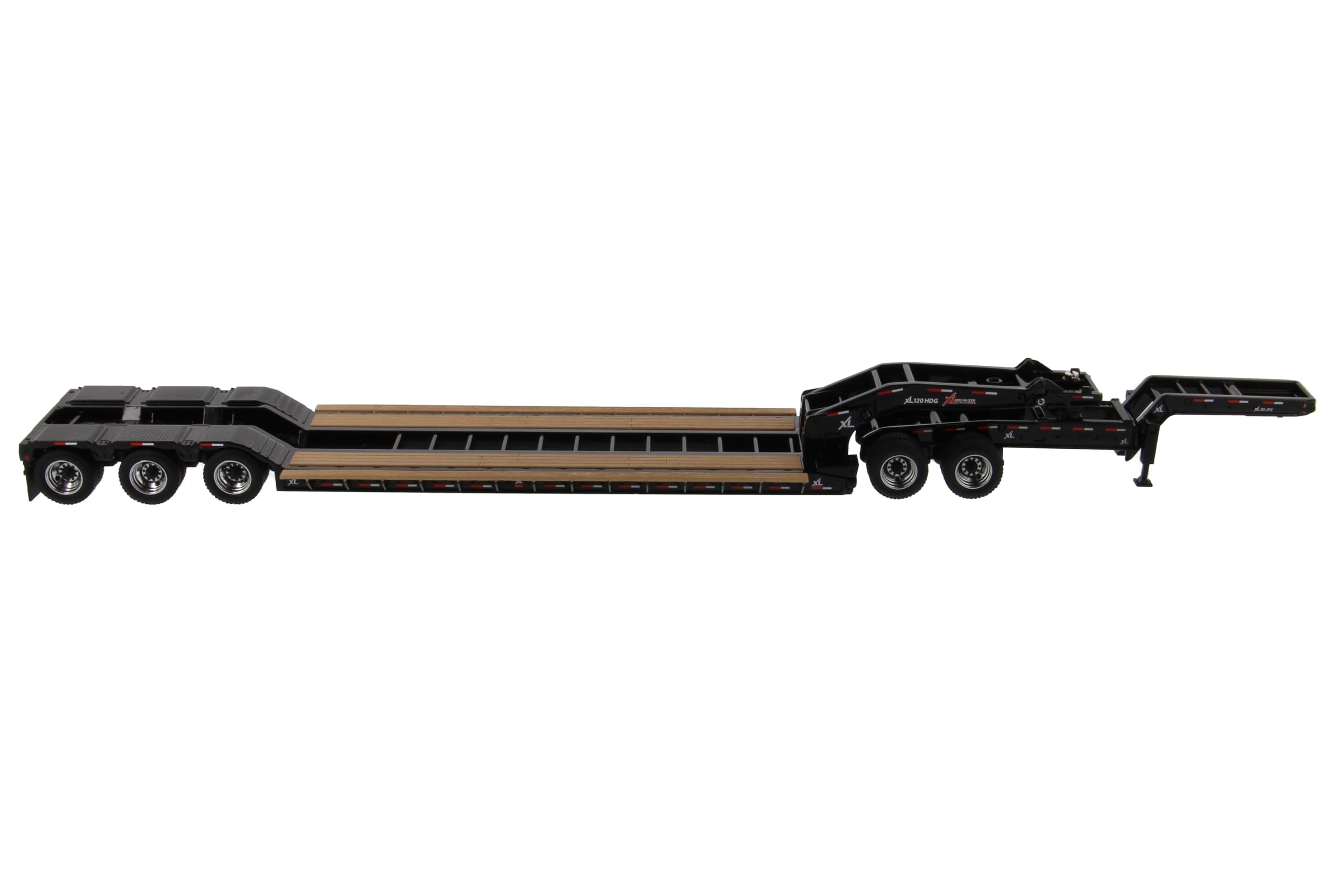 Diecast Masters 1:50 XL 120 HDG Drop Deck Trailer w/Jeep, Black, 91033 | Mit Boostern und Jeep, Displayfenster-Box, detailgetreuer Schwerlastauflieger, 91033