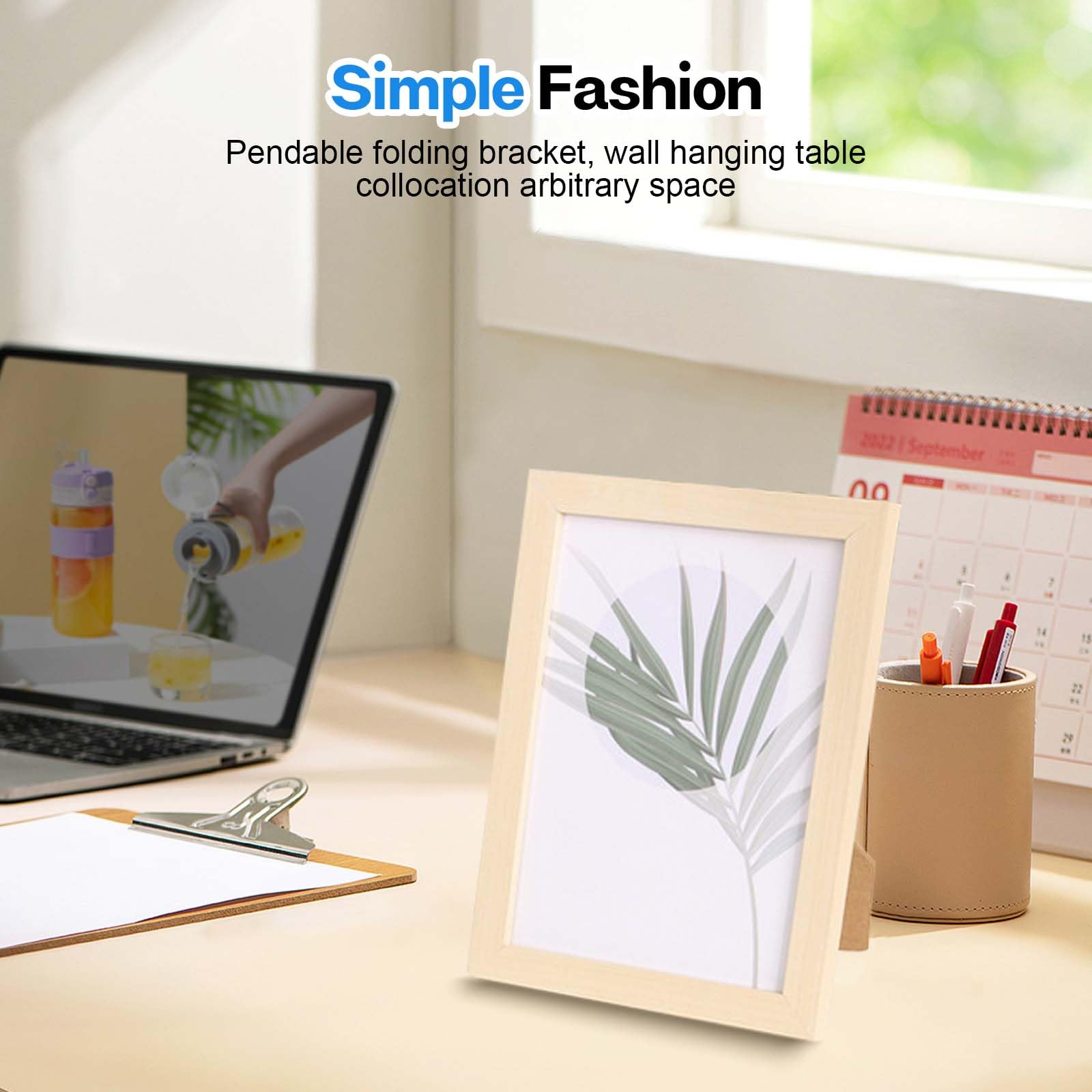 Marcos De Fotos A4 Alyoen - Juego De 6, Madera Natural, Plexiglás, Para Pared O Mesa, Ideal Para Regalos