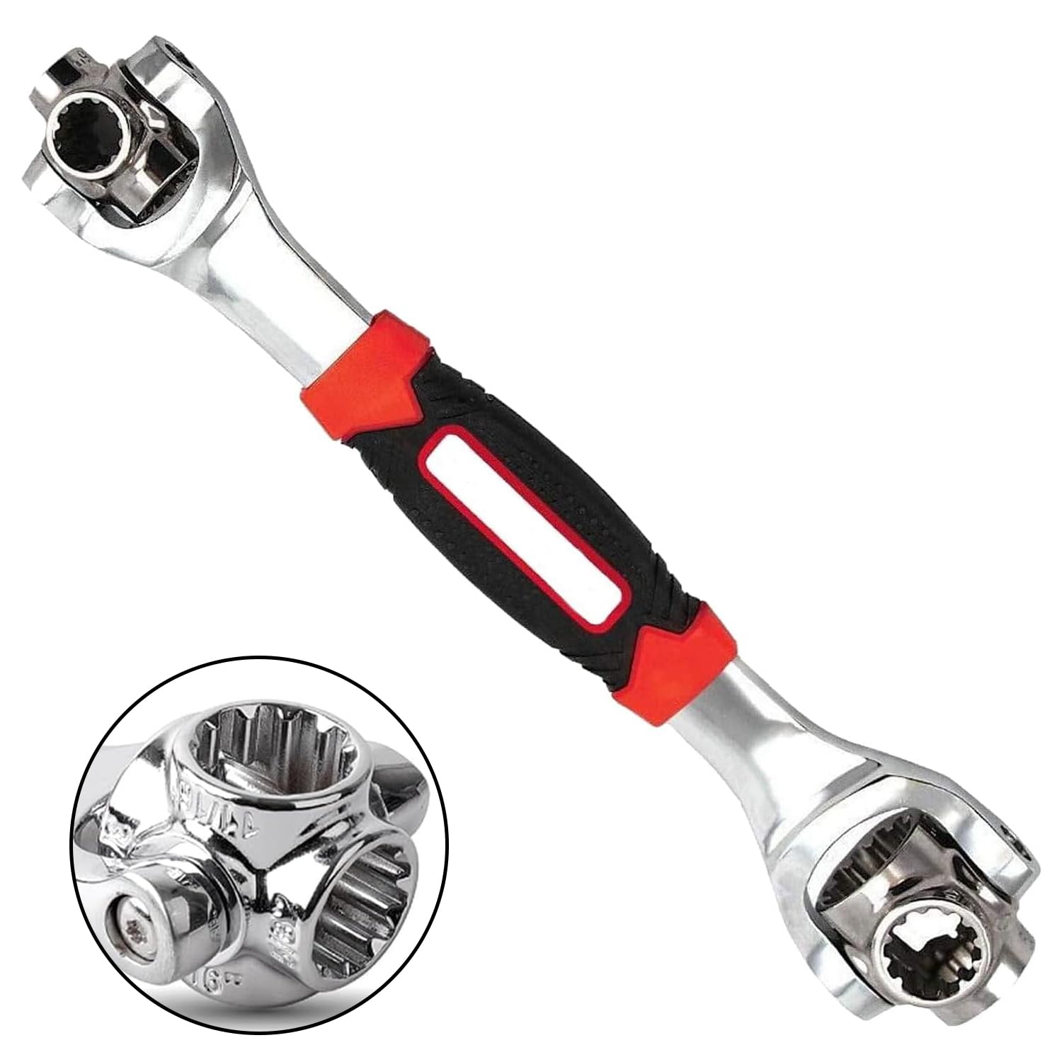 AIMIXUN 48 in 1 Socket Wrench, Universal Stainless Steel Multifunction Wrench with 360 Degree Rotating Head, Spanner Tool for Home, Car, Bicycle