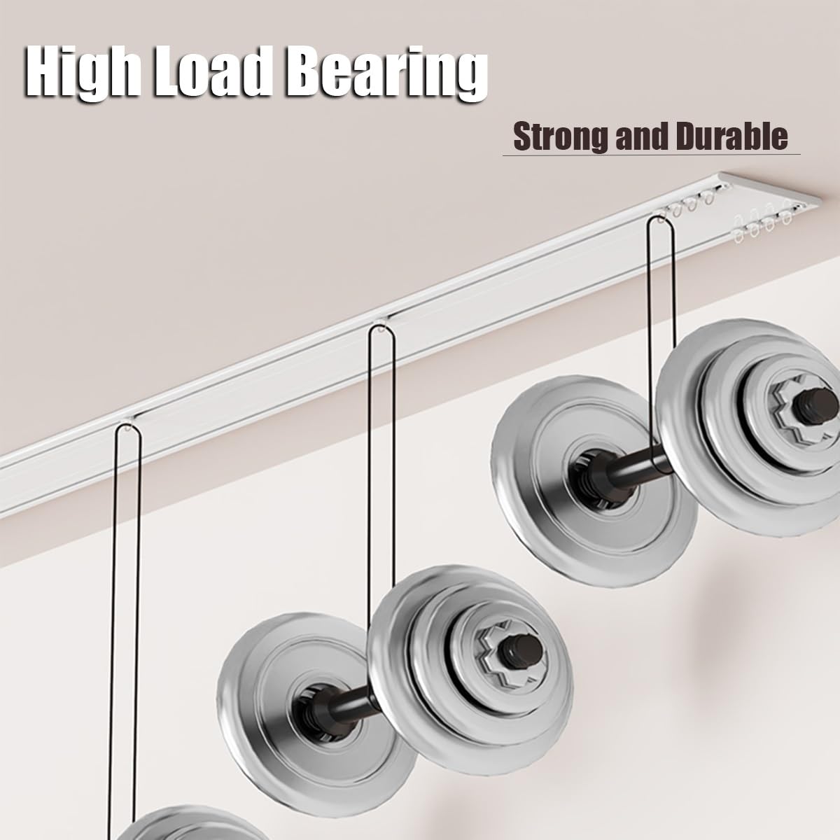 Générique Rail Rideau Plafond 0.4m-5.5m Rail De Rideau sans Perçage pour Murs Ou Plafonds Convient pour Baie De Douche Les Maisons Les Bureaux Les Caravanes(Blanc,4.5m)