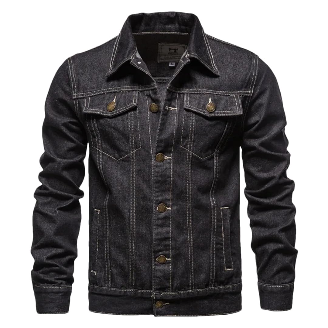 Męskie solidne kurtki motocyklowe vintage dżinsy Hommes slim fit czarne niebieskie płaszcze kurtki dżinsowe