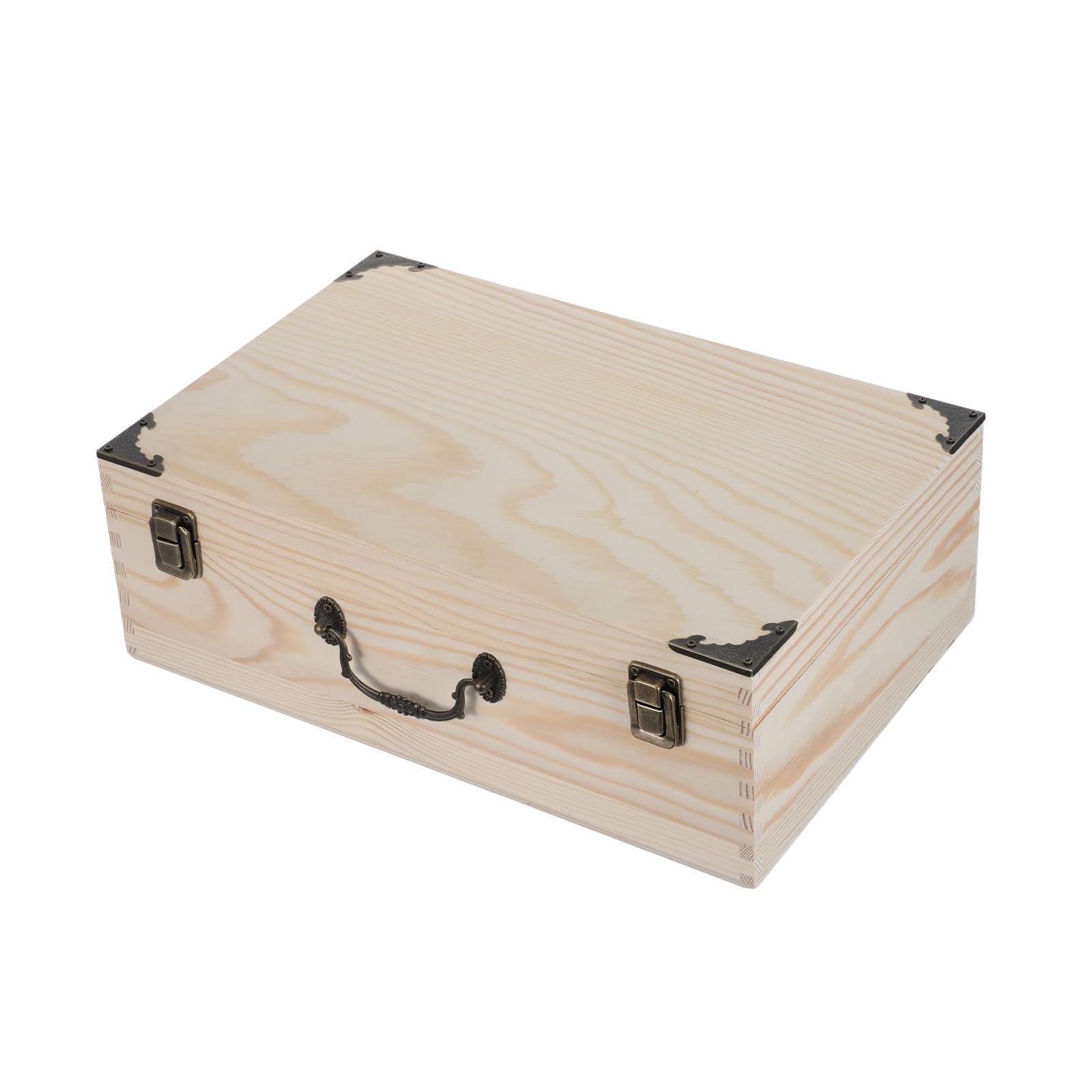 Boîte de rangement en bois rectangulaire pour intérieur rustique