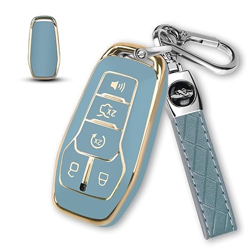 MILD EAST Key Fob Cover for Ford with Key Chain,