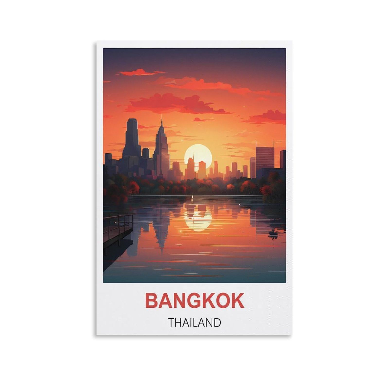 Metal Tin Sign Plaque Poster,Bangkok Thailands,Art Plaque Poster Wall Decor for Home Tool Room Bar Club Restaurant Cafe 30x40cm