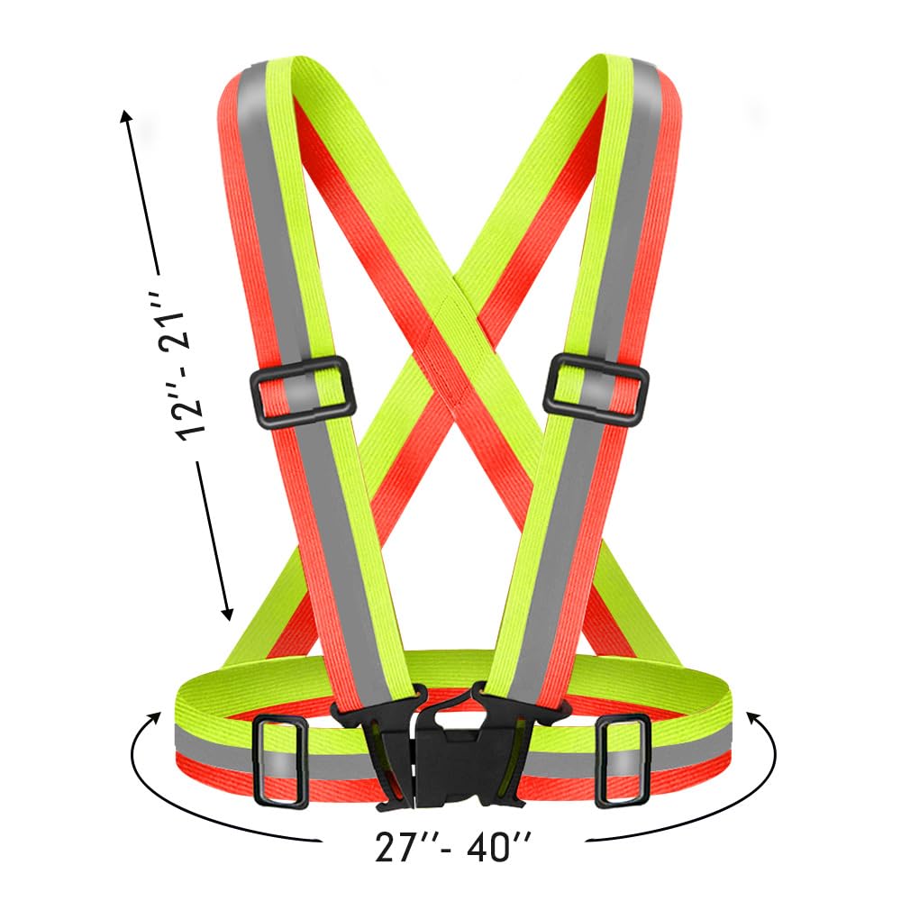 Chaleco reflectante para correr para mujer que camina por la noche, chaleco de seguridad para correr con correa reflectante de visibilidad 360 grados