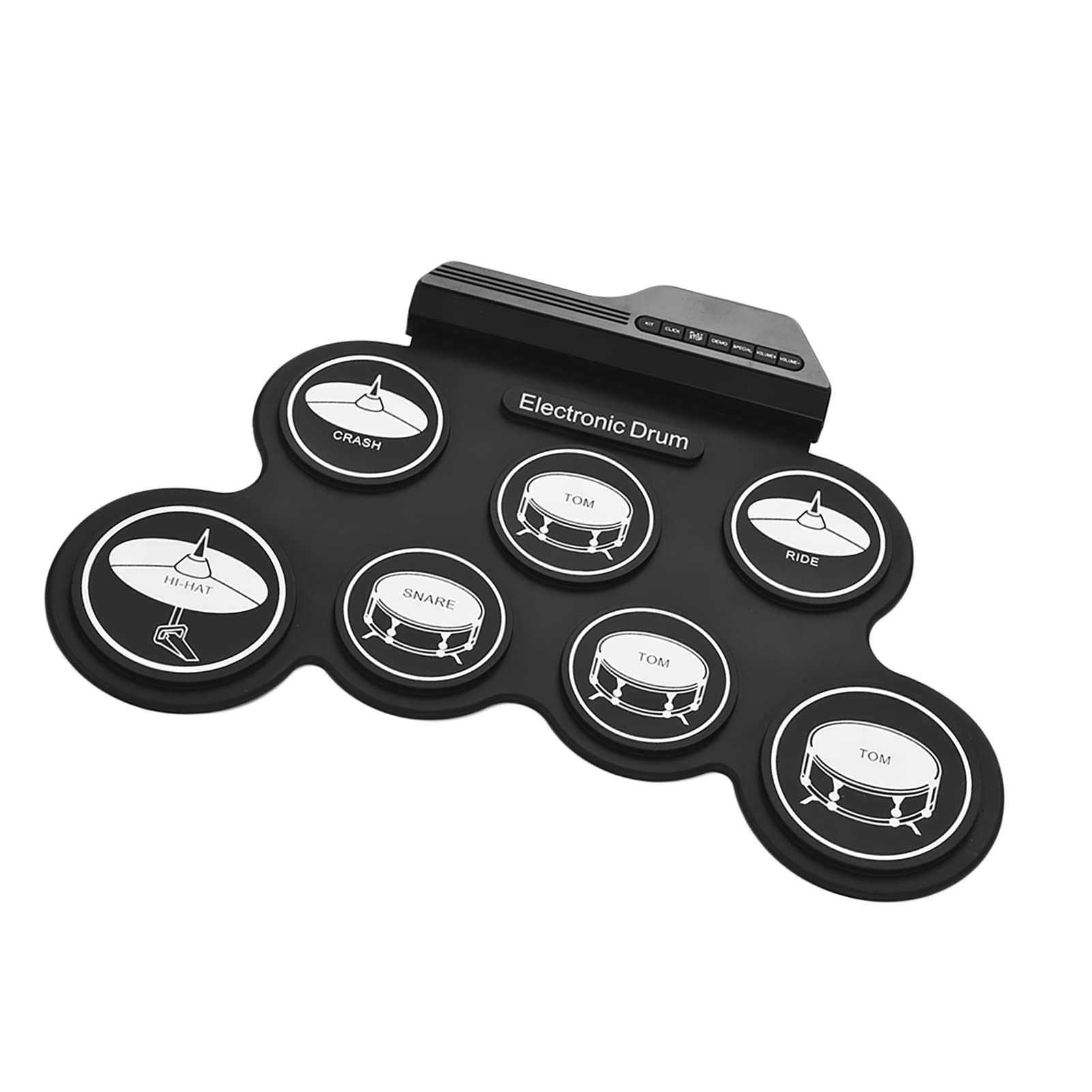Roll Up Drum kompaktowy zestaw bębnów USB Roll-Up z silikonowym zestawem bębnów cyfrowych elektronicznych perkusji 7 padów perkusyjnych z pałeczkami perkusyjnymi pedały nożne dla początkujących