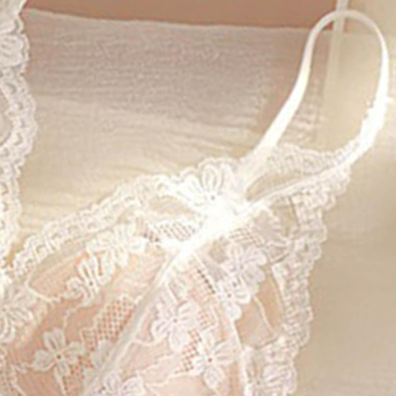 Women's Sexy Lace Bra Balconette Underwire Unlined Sheer Mesh Bras Spaghetti Strap Push Up Breathable Underwear