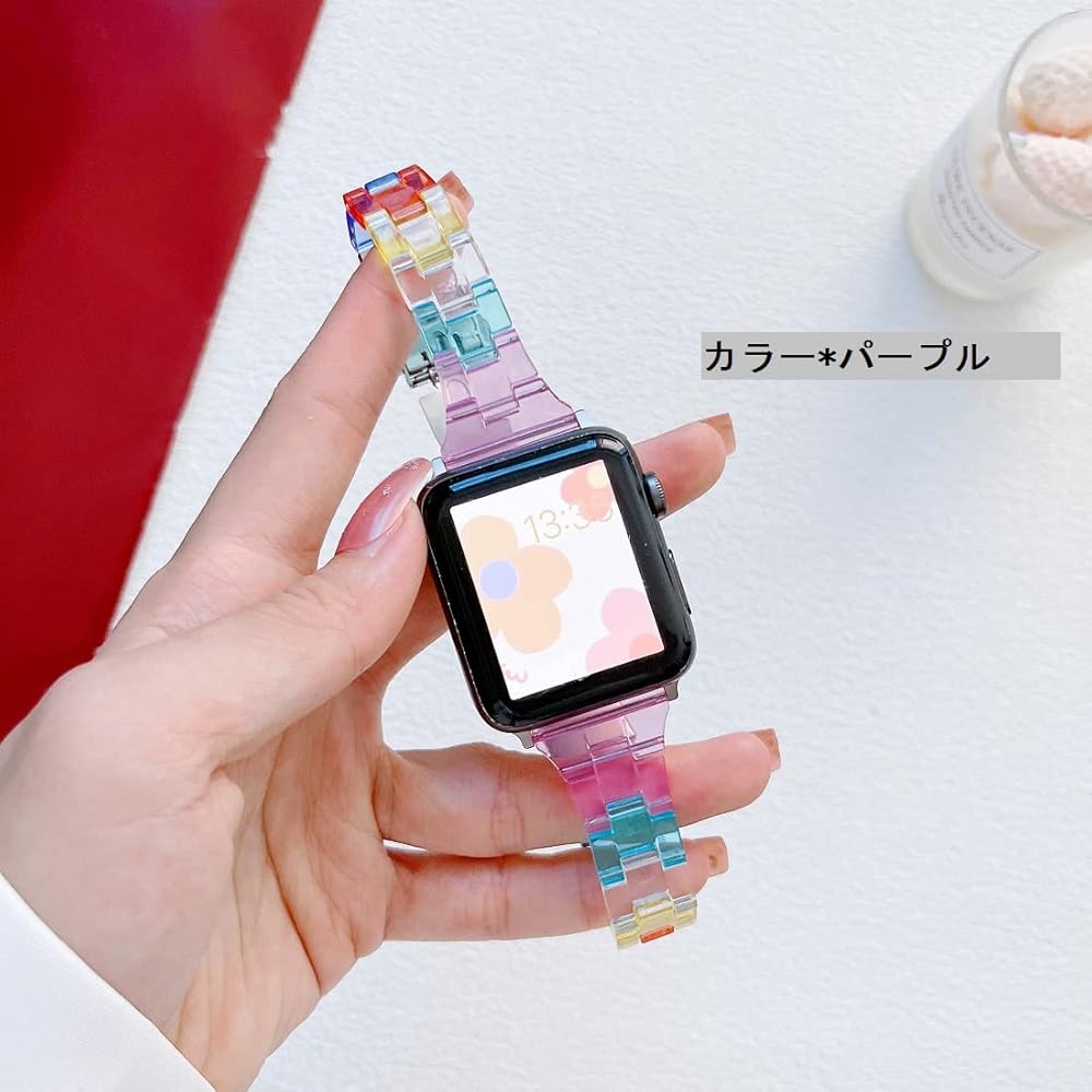 Amazon.co.jp: アップルウォッチ バンド レインボー アクリル ベルト Amazon.co.jp: アップルウォッチ バンド レインボー アクリル ベルト