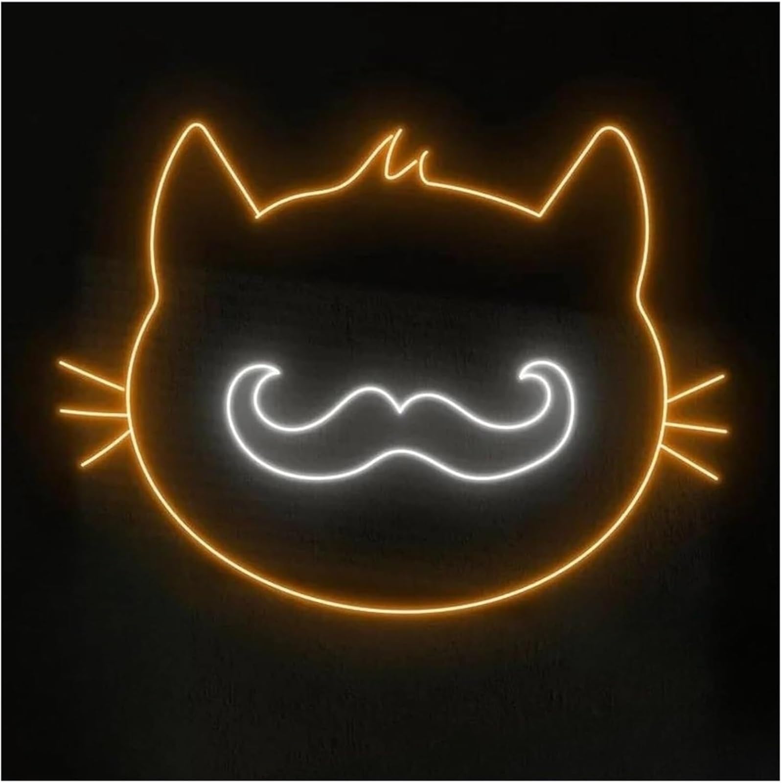 Néon LED chat moustachu 38x27cm à intensité variable pour décoration de chambre d'enfant - 5