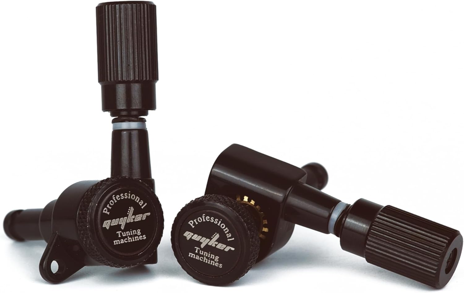 Guyker Guitar Locking Tuners (3L + 3R Handed) - 1:18 Pro Lock String Tuning Key Pegs Machine Head Set Replacement for ST TL SG LP Style Folk Classical Acoustic Electric Guitar (GK11SP, Black)