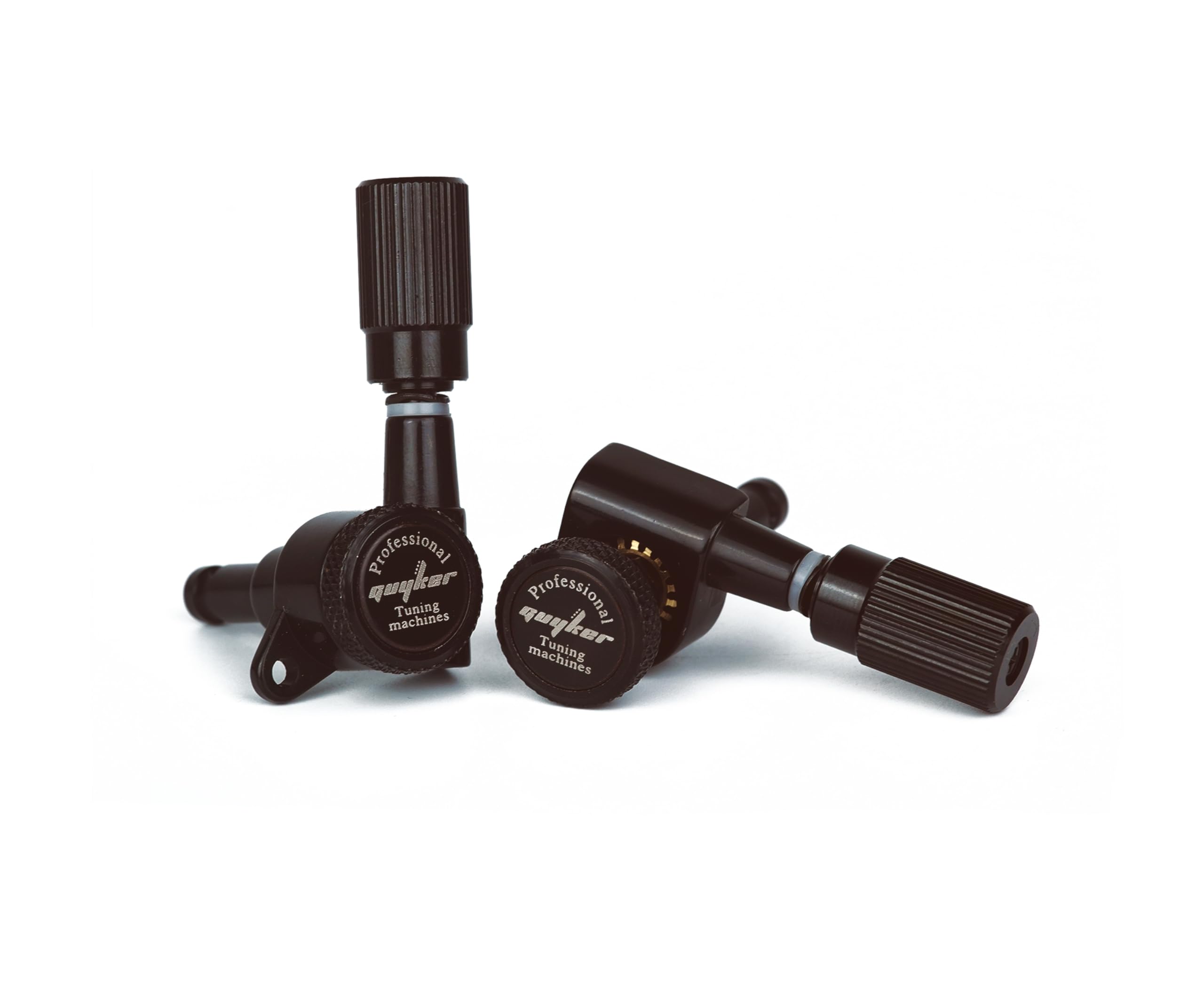 Guyker Tunery blokujące gitarę (3L + 3R ręczne) - 1:18 Pro Lock String Tuning Key Pegs zestaw głowicy maszynowej zamiennik do ST TL SG LP Style Folk Classic Acoustic Electric Guitar (GK11SP, czarne)