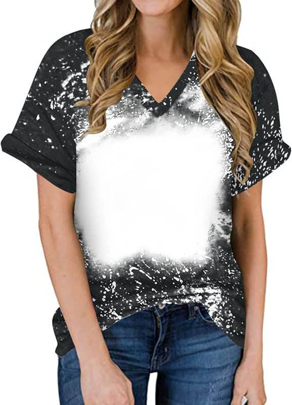 Camisetas de sublimación blanqueadas para mujer 2024 Camisetas en blanco de poliéster Manga corta Camisetas gráficas bonitas Artículos Ropa
