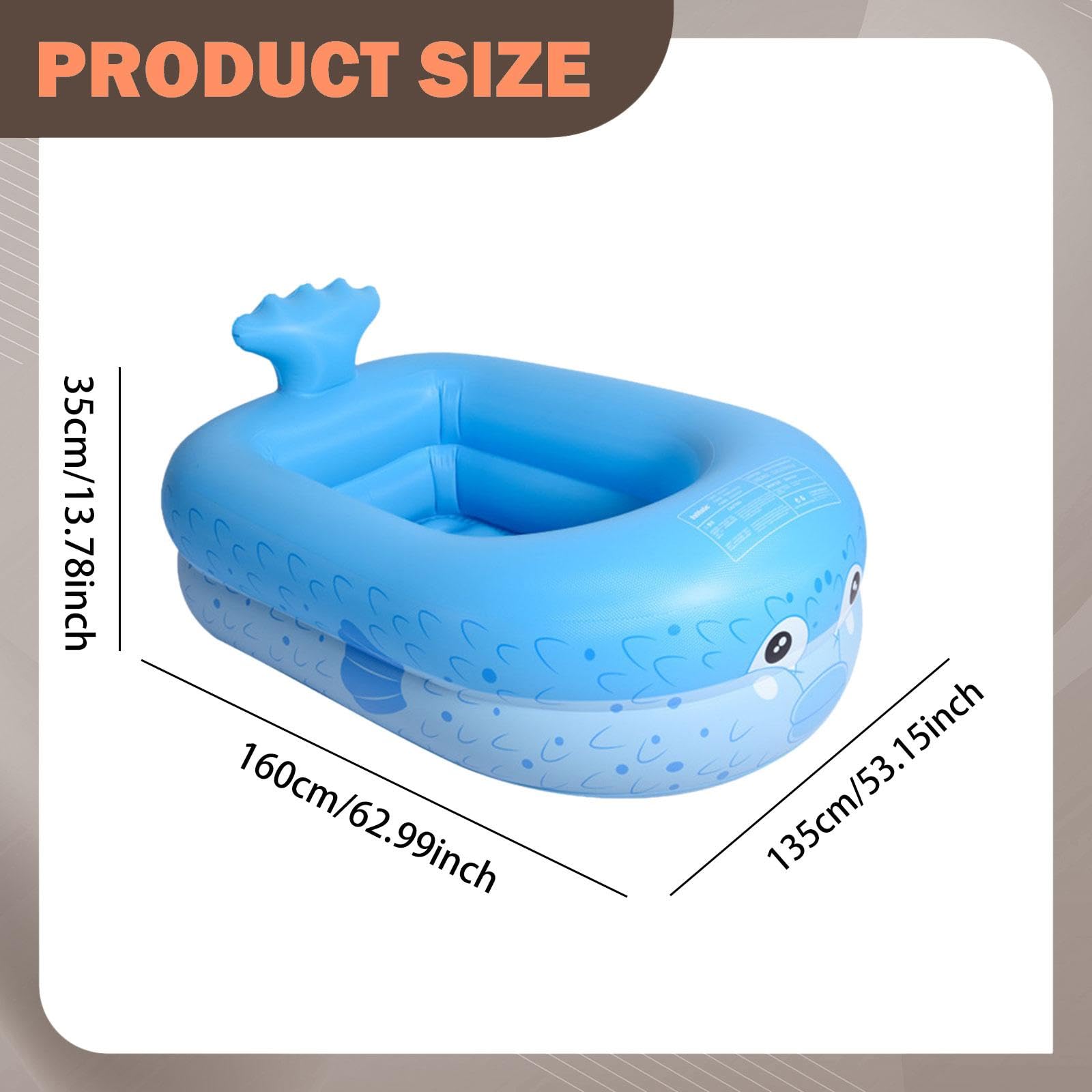 Piscine Gonflable avec Trous de Drainage, Ballon de Jeu pour Salon, Jardin, Terrasse, 160 cm bleu