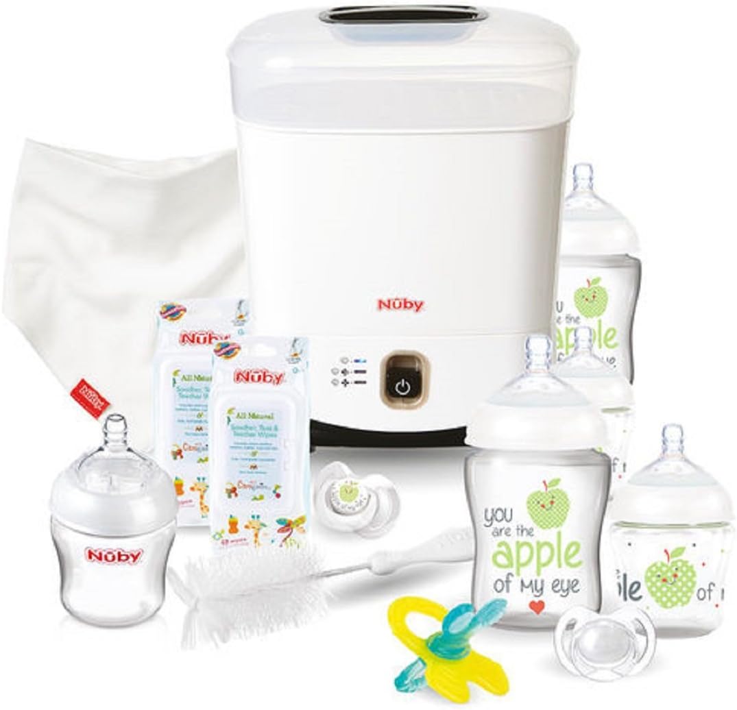 Nuby Natural Touch Complete Steriliser and Dryer Starter Set in White