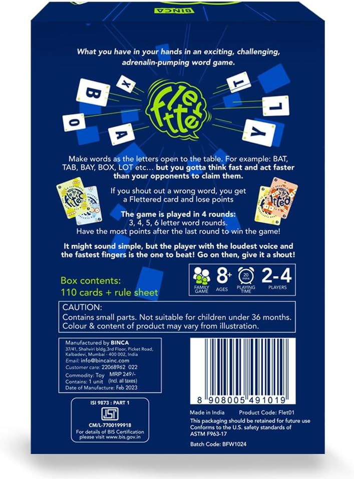Fletter - Word Game, Educational Card Games, 8 Year Old Girl Birthday Gifts, Fun Fast-Paced Vocabulary Challenge for Game Night, Gifts for Boys & Girls Ages 7, 8, 9, 10