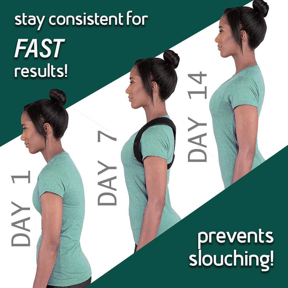 Posture Corrector for Women & Men, Fully Front-Adjustable Back Brace Straightener for Mid & Upper Clavicle & Spine Support - Providing Pain Relief for Neck, Back, and Shoulders - Breathable, Comfy, and Easily Hides Under Clothing - with instructional eBook