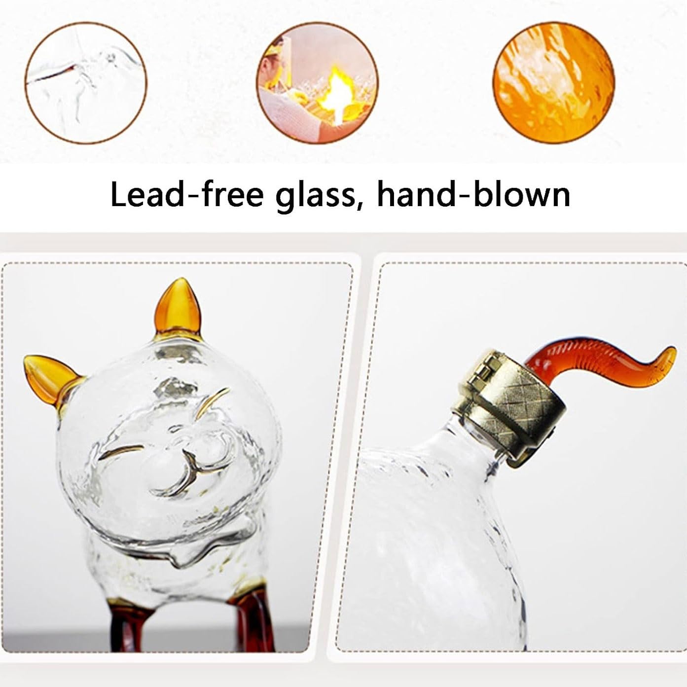 Amazon | ウイスキーウェイクアップ、鉛フリーガラス猫ウイスキー