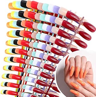 288 Pieces Extra Long Press on Nails 12 Solid Colours Ballerina False Nails Full Cover Fake Nails Artificial Nail Tips for Women Girls (Ballerina Nails)