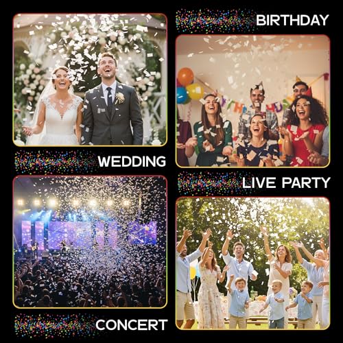 Image of Ultimate Confetti, Biodegradable Dissolving Rice Paper Confetti -Rectangular Flame-Resistant and Water-Soluble Paper Confetti for Cannon and Launcher use - Best for Celebrations - 1 lb, 16 oz