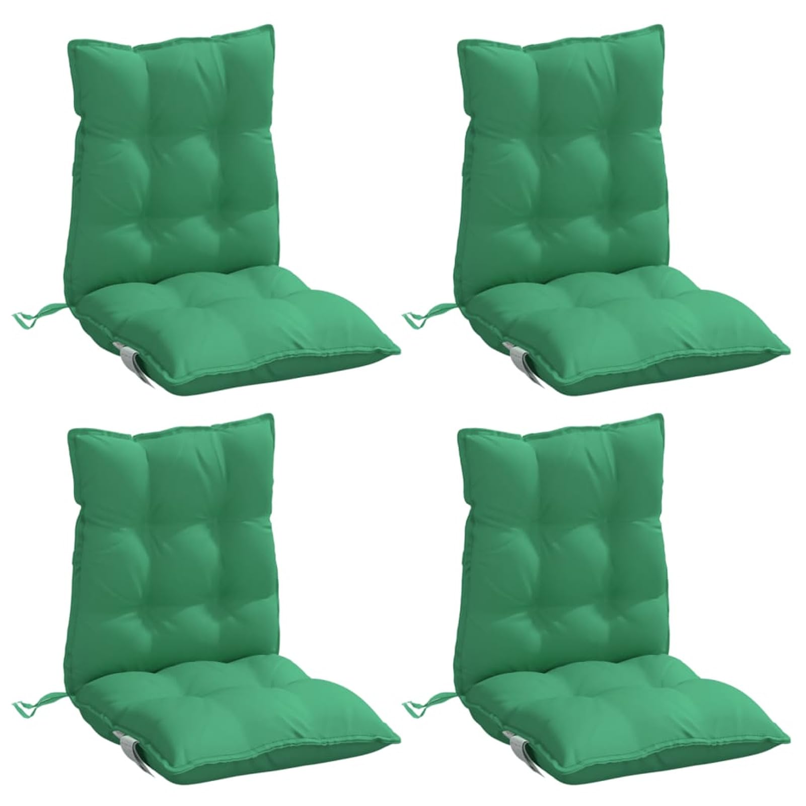 Confezione da 4 cuscini per sedia da giardino con schienale basso, impermeabili, in tessuto di bue verde, per patio e terrazza, accessori per mobili da giardino comodi e durevoli