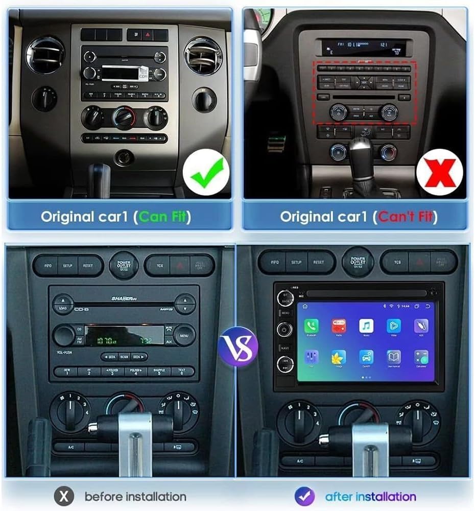 Before and after installation comparison in a Ford F150