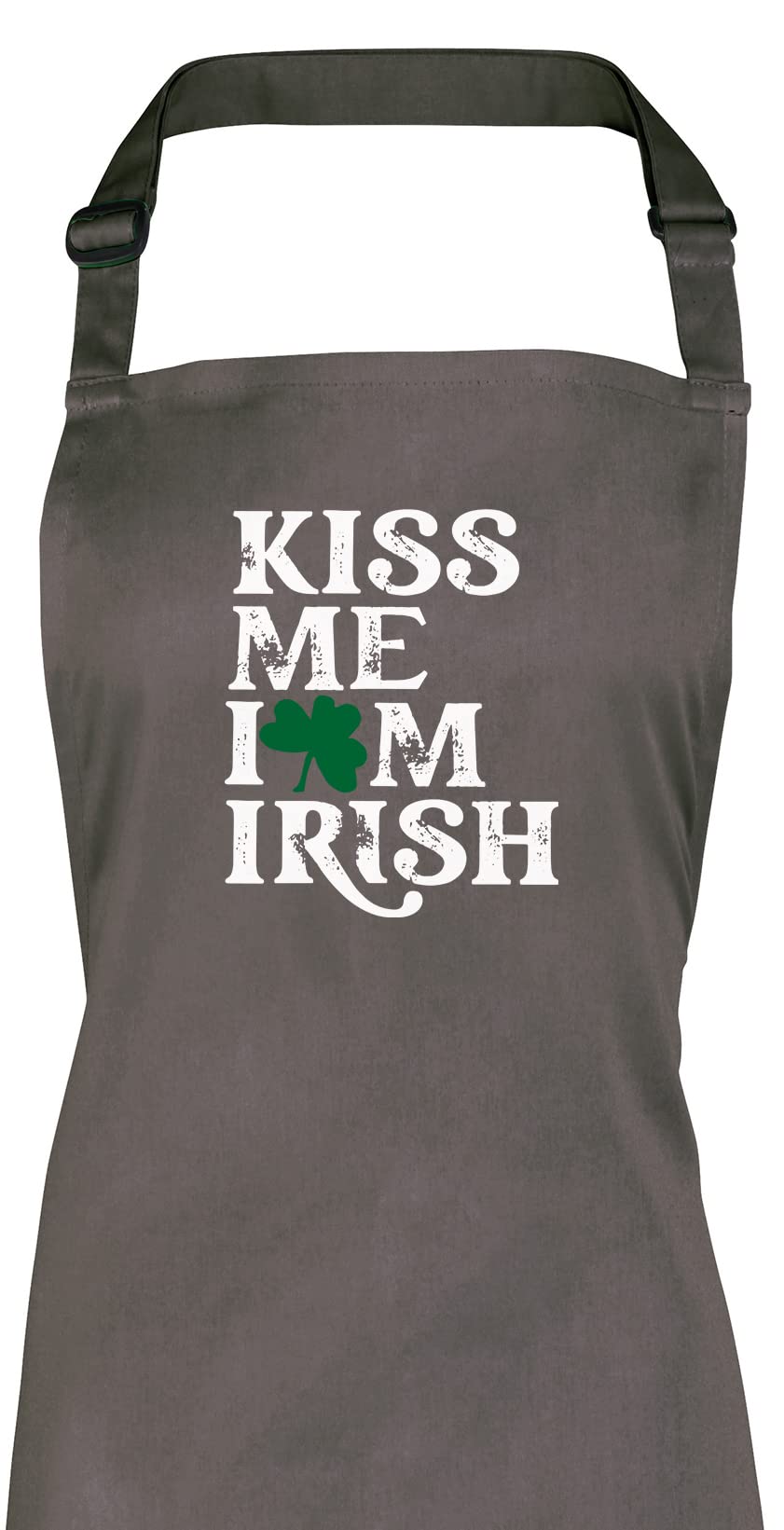 Shopagift Kiss Me I'm Irish Clover Apron - Grey