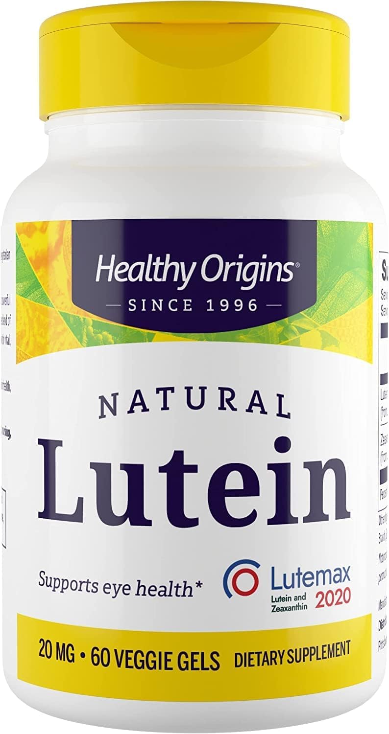 Lutein (Lutemax 2020), 20 mg - for Healthy Vision & Eye Health - Supplement with Zeaxanthin - Vegan, Non-GMO & Gluten-Free Supplement - 60 Veggie Gels