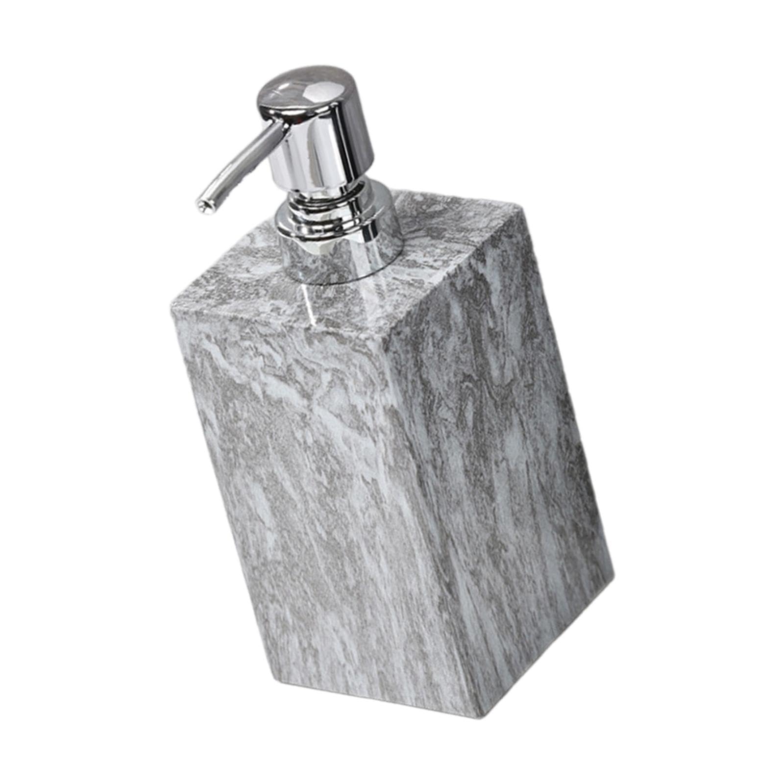 Dispenser di Sapone in Marmo con Pompa in Acciaio Inox, Elegante Contenitore per Lozione Antiruggine, Flacone Decorativo per Piano di Lavoro, Grigio