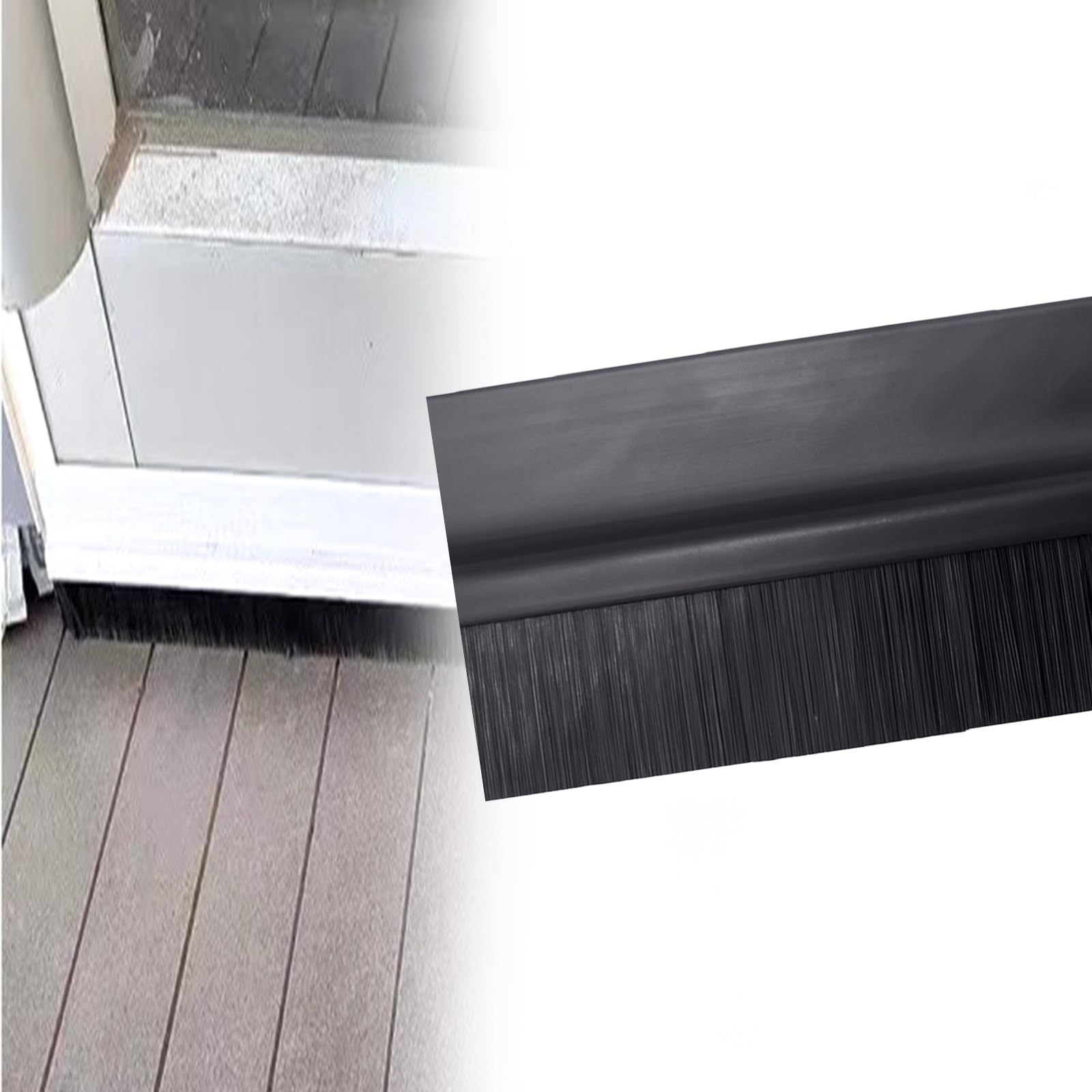 Cepillo para Puertas, Cepillo para Puertas de Garaje a Prueba de Viento - Cepillo de 61 cm para Puertas y portones, cerdas a Prueba de Polvo para maquinaria Industrial y Racks de servidores,
