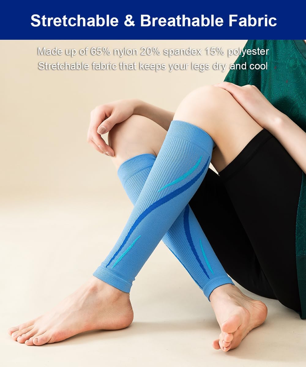 SUJAYU Calf Compression Sleeve Women Compression Socks for Flying, Leg Compression Sleeve Shin Splint Relief