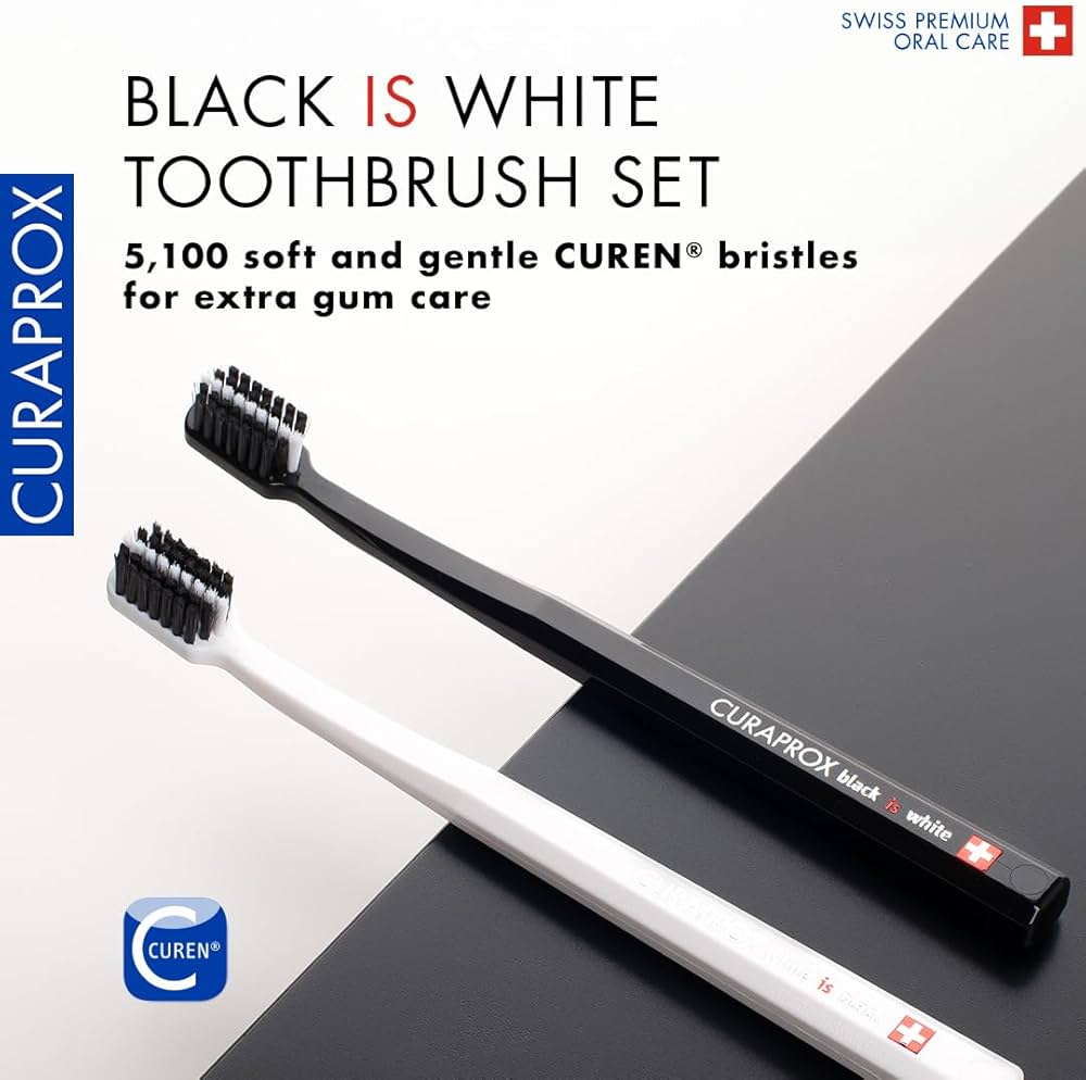 Amazon.com: Curaprox Toothbrush Duo – for Adults | Stylish Black