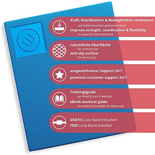 Balance Pad/Air Cushion Set + Accessories + Exercise eBook | Core Back Foam Mat Trainer/Wobble Seat Disc: Improve Posture, Stability Training Coordination Kids Adult Sport XXL