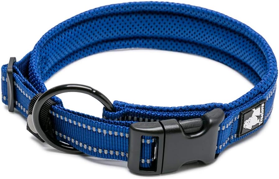 WINHYEPETTrue Love Dog Collar Reflective Sandwich lining Nylon Webbing Comfortable and Safe Adjustable Buckle convenient used for walking for Samll/Medium/Large neck ring TLC5011(Royal Blue,XL)