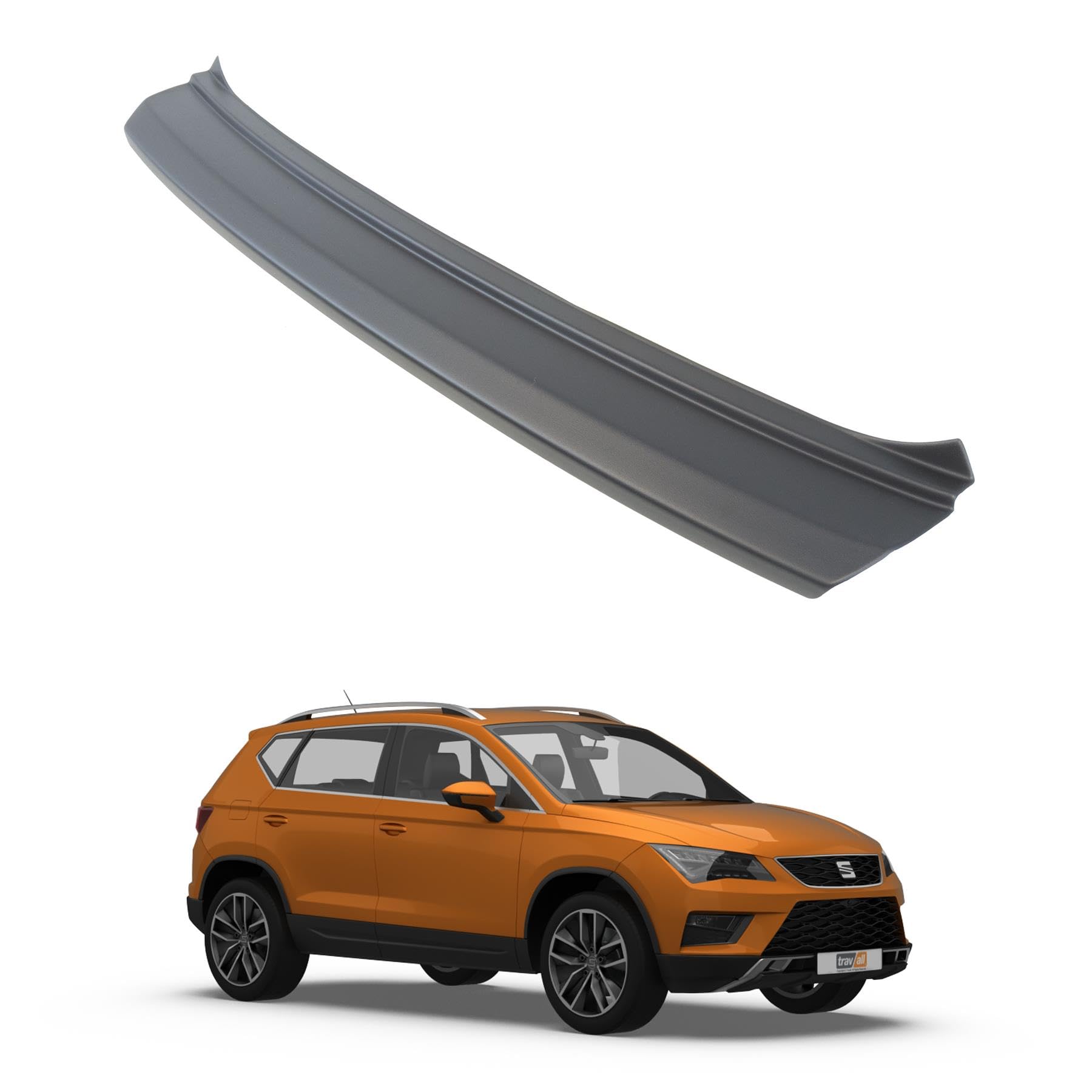 Travall Ladekantenschutz Kofferraum für SEAT Ateca (2016-) Selbstklebend Kratzschutz 100% Perfekte Passform Stoßstangenschutz, Einfache Montage Schwarzer ABS-Kunststoff für den Kofferraum Ladekant