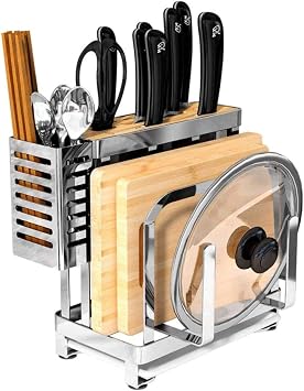 Stainless Steel Knife Holder Knife Holder Titching Rack Multifunctional Cutting Board Rack Kitchen Knife Storage Rack