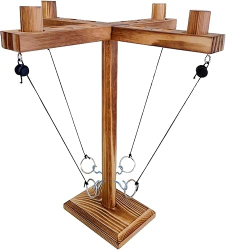 Miniatura 5 de Ring Toss Games for Adults,Wooden Hook and Tossing Game,Hook and Ring Games 2-4-Player PK, Ring Hook Game with Ladder (13 inch)