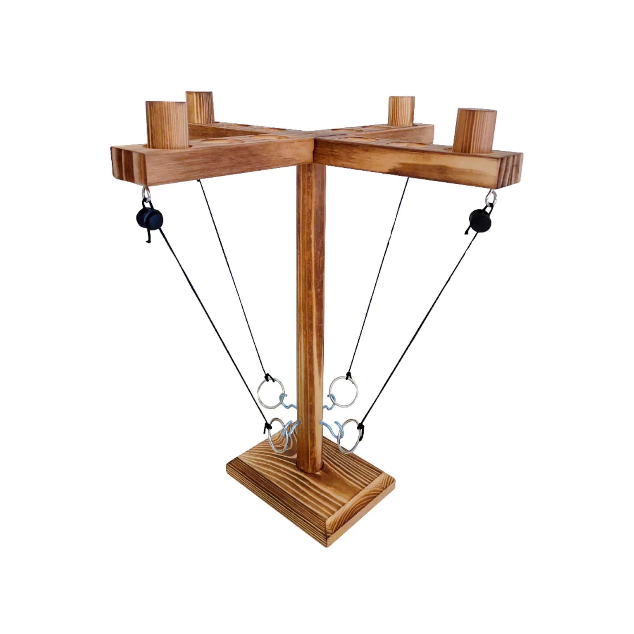 MB MATY BUNNYRing toss Games,Wooden Hook and Tossing Game,Hook and Toss Games 2-4-Player PK, Ring Hook Game with Ladder (13 inch)