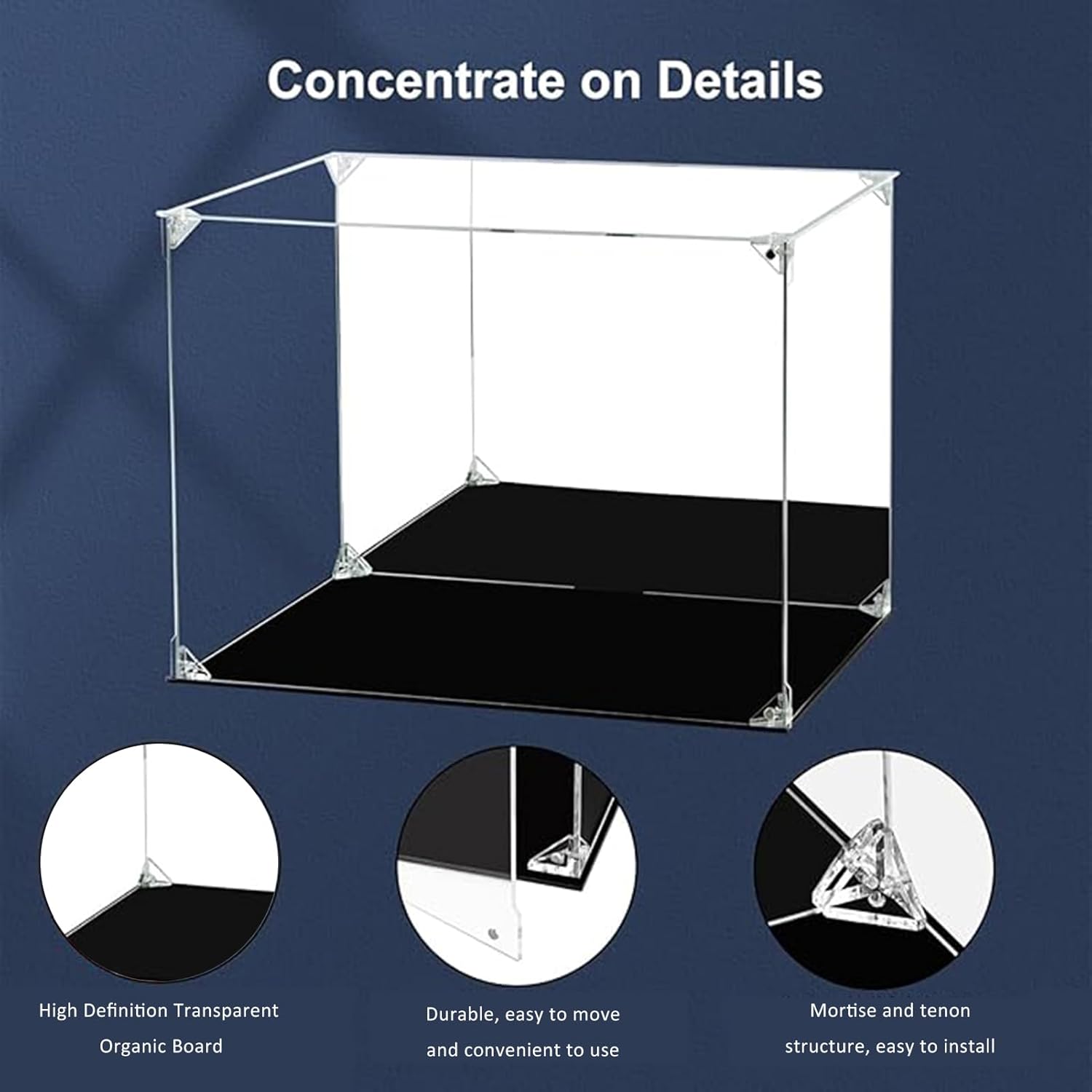 Clear Acrylic Display Case, Assembly Box for Lego 42141 Mclaren Formula 1 Collection Display, Acrylic Box for Minifigure, Gifts, Dust Proof (27.5X13.8X5.9),Wood Color