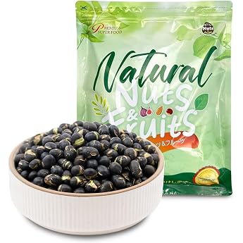 Roasted Black Soybeans, Unsalted, 2.2 lbs 1 kg, Roasted, Black Beans, Tea, Protein, Miscellaneous Grains, No Salt, No Additives, No Vegetable Oils, Zipper Bag