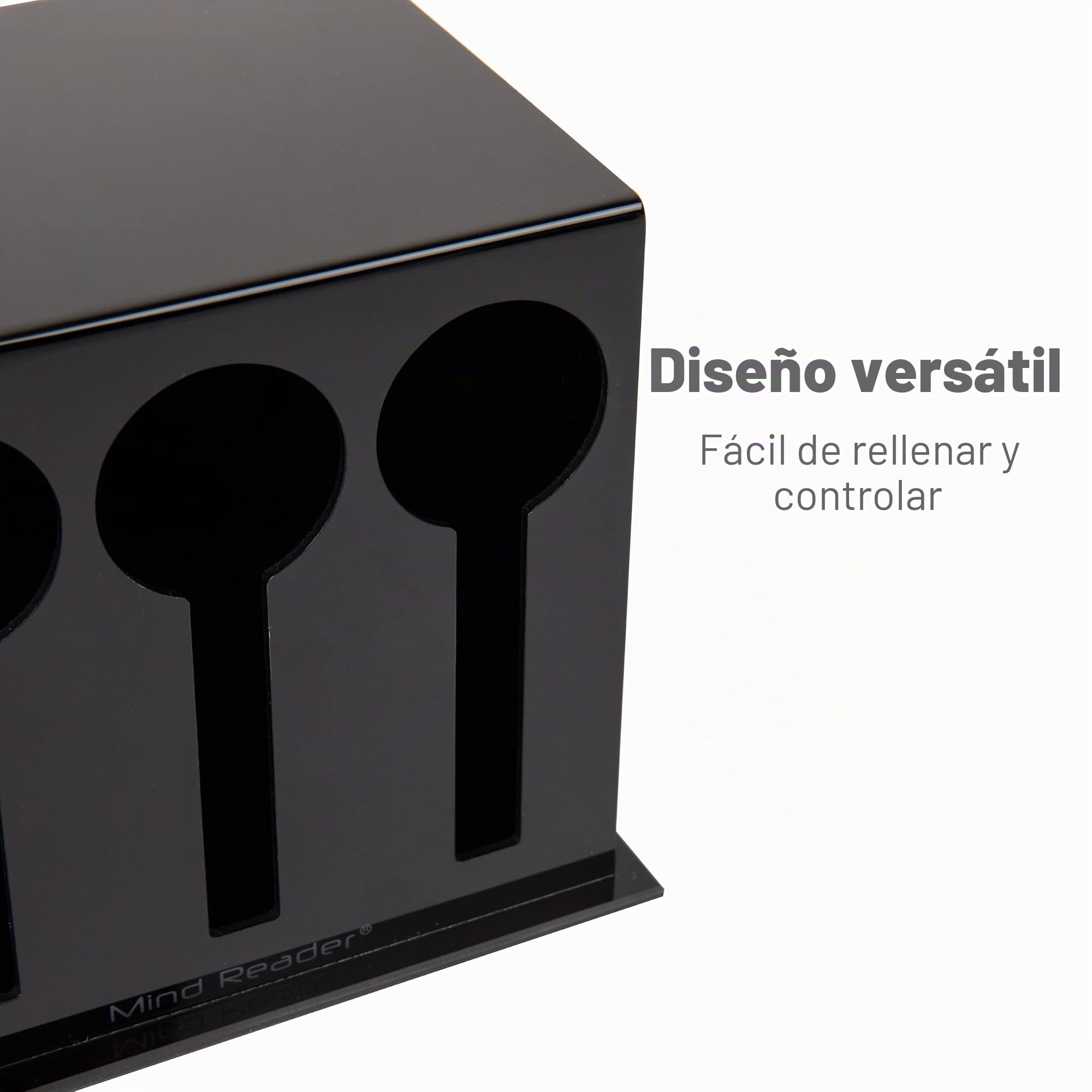 Mind Reader Dispensador de 3 utensilios, 24 unidades. Capacidad por compartimento, almacenamiento de cubiertos, organizador de encimera, cocina y sala de descanso, 5.75 pulgadas de largo x 7 pulgadas