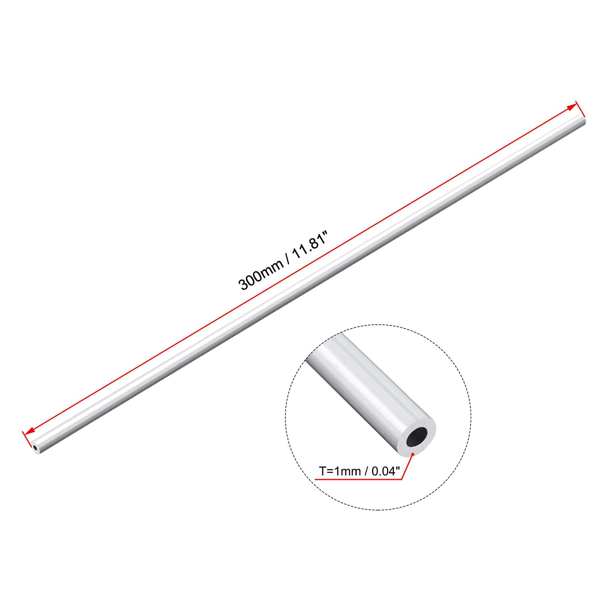 M METERXITY 2-Pz 300mm Tubo Rotondo in Alluminio 6063, 25mm ID 28mm OD Tubazione in Alluminio Senza Saldatura per Costruzione/Lavorazione, Tubo Dritto in Metallo [0.98x1.1x12