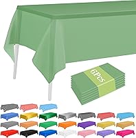 Vista 31 de PLULON 6 Pzas Manteles de Colores Arcoíris de Plástico Desechables Cubierta de Mesa para Mesas Rectangulares 54 x 108 Pulgadas Mantel Impermeable 6